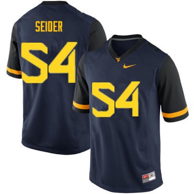 Men's West Virginia Mountaineers NCAA #54 JahShaun Seider Navy Authentic Nike Stitched College Football Jersey LK15U05YU